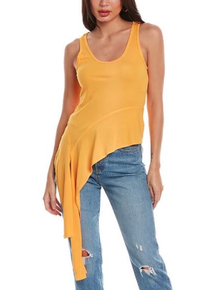 Helmut Lang Women's Asymmetrical Edgy Tank Top Apricot L